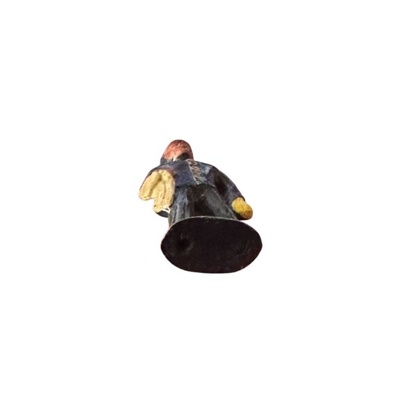 Barclay Manoil Train Conductor Carrying Bag & Coat Lead Figure 1950s 1.75" Tall - Picture 5 of 6